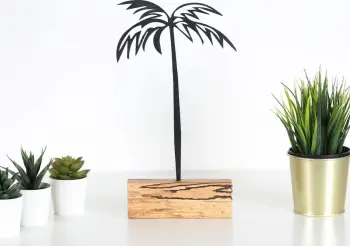 Objekt dekorativ palmë, ngjyrë e zezë, Evila Originals