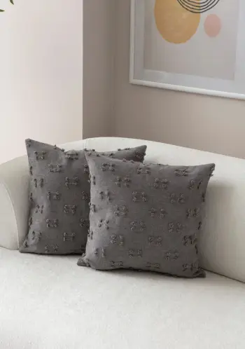 Set mbulesash për jastëkë (2 copë), Evila Originals, Tuffet, ngjyrë gri, 43x43cm