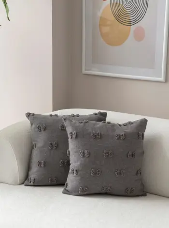 Set mbulesash për jastëk (2 copë), Evila Originals, Tuffet, ngjyrë gri v3