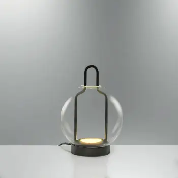 Llambë dyshemeje Opviq, trup metalik, e zezë, 18x27cm, 5W LED