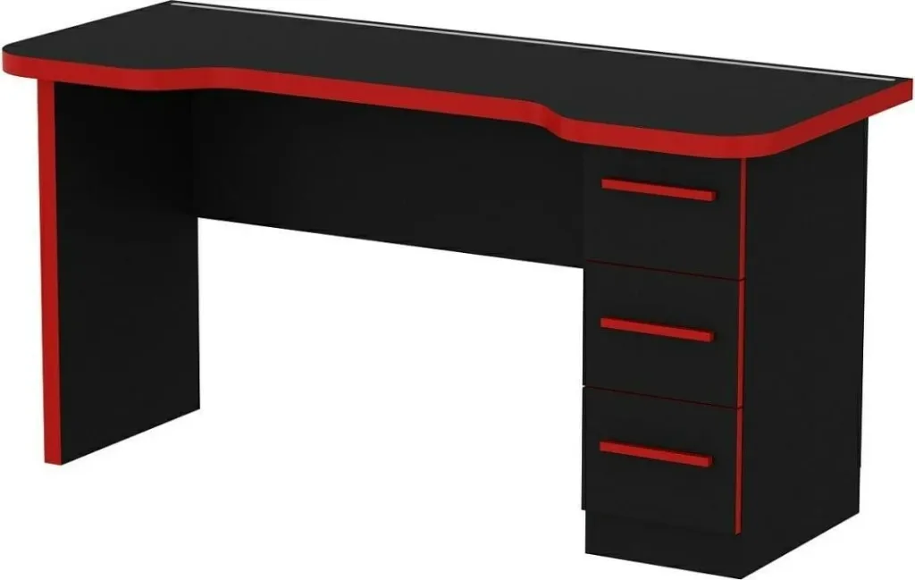 Tavolinë gaming Skye Decor Phoenix 10, e zezë, e kuqe - 8