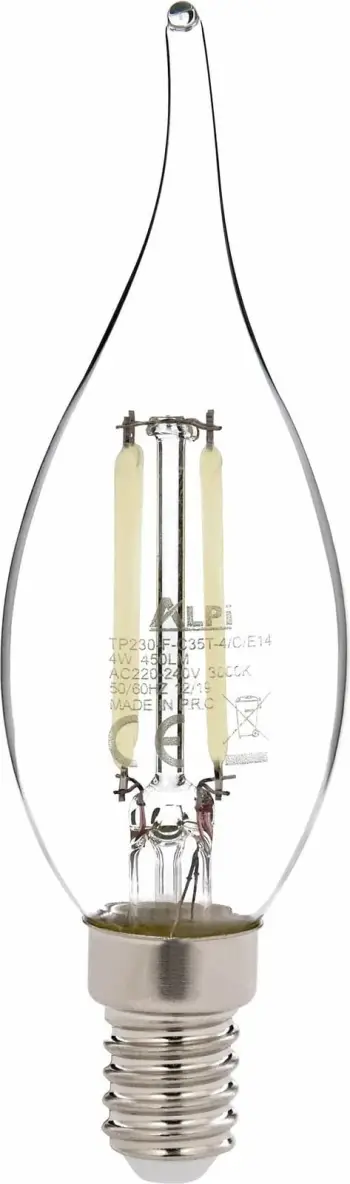 Llambë LED Opviq, E14 e përdredhur, transparente, dritë e bardhë