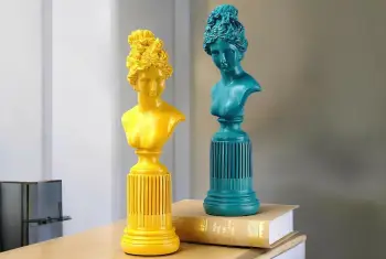 Set objekte dekorative (2 copë), Evila Originals, e verdhë dhe tyrkiz, CY0427