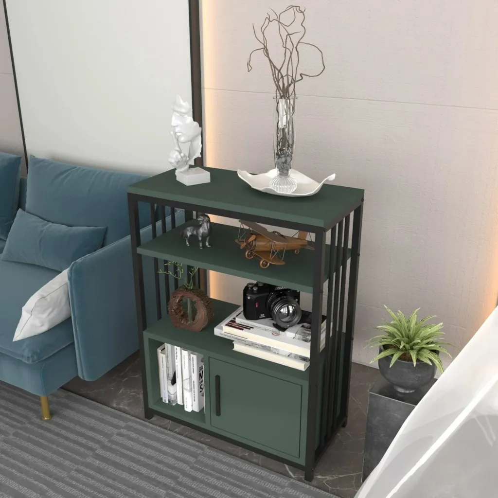 Raft librash Skye Decor, ngjyrë e gjelbër dhe e zezë - 1