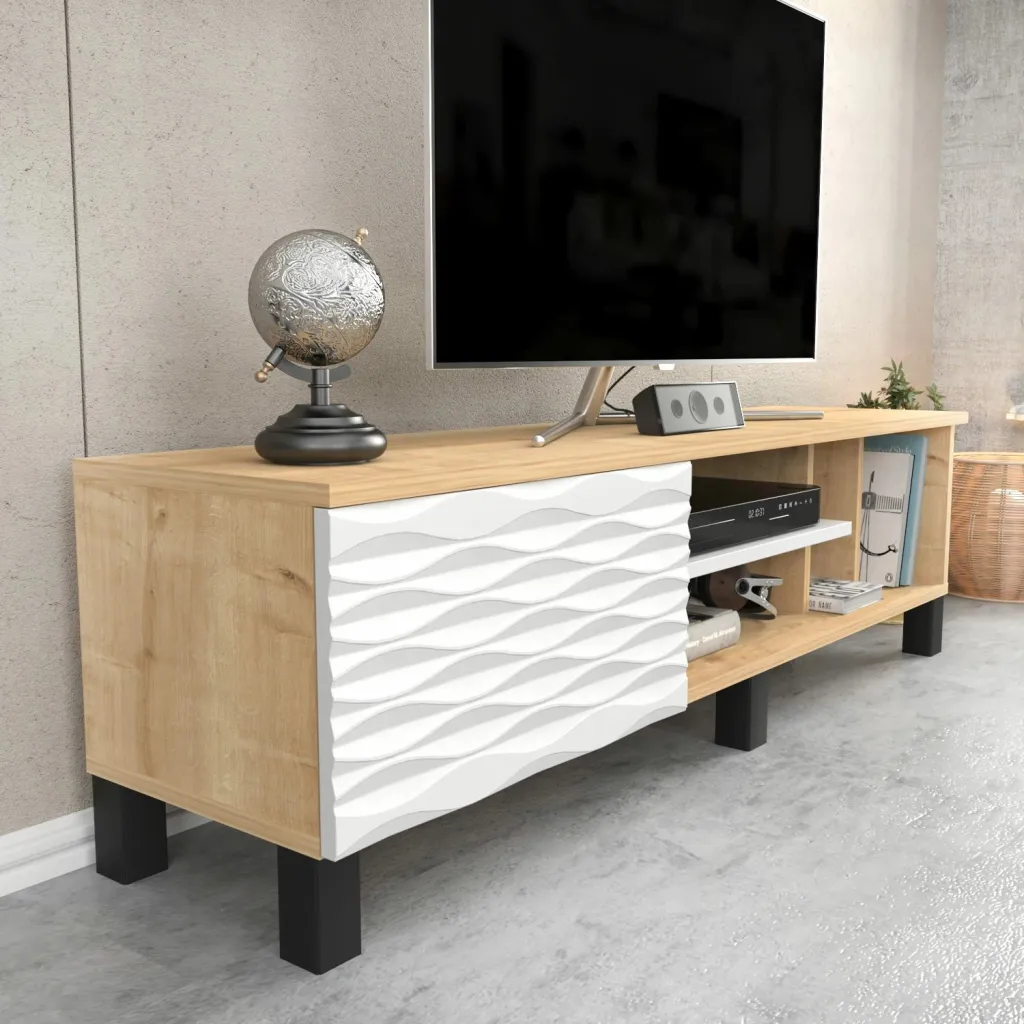 Komodë TV Skye Decor, ngjyrë safir dhe e bardhë - 2