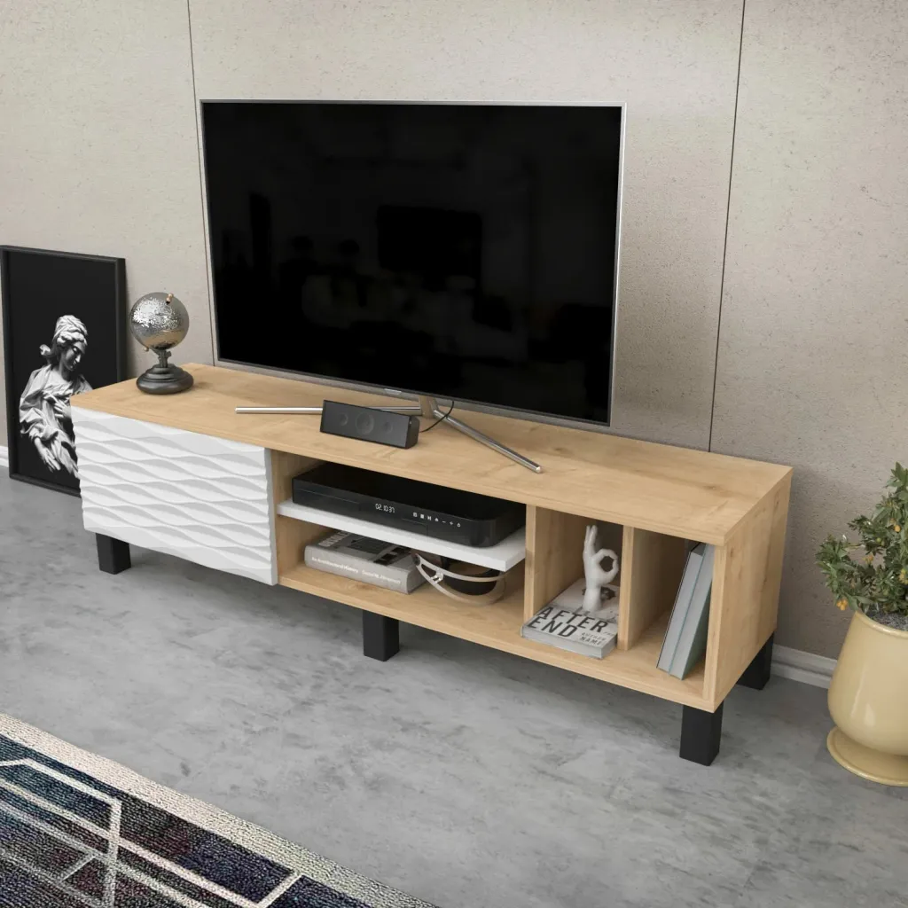 Komodë TV Skye Decor, ngjyrë safir dhe e bardhë - 3