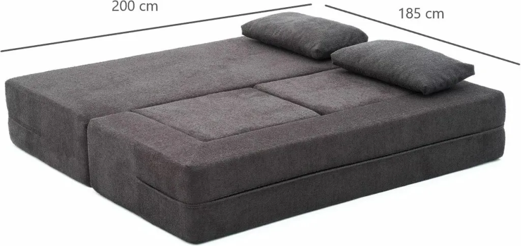 Divan-krevat dy ulëshe, ngjyrë antracit, Atelier del Sofa, me 2 pouffe - 11