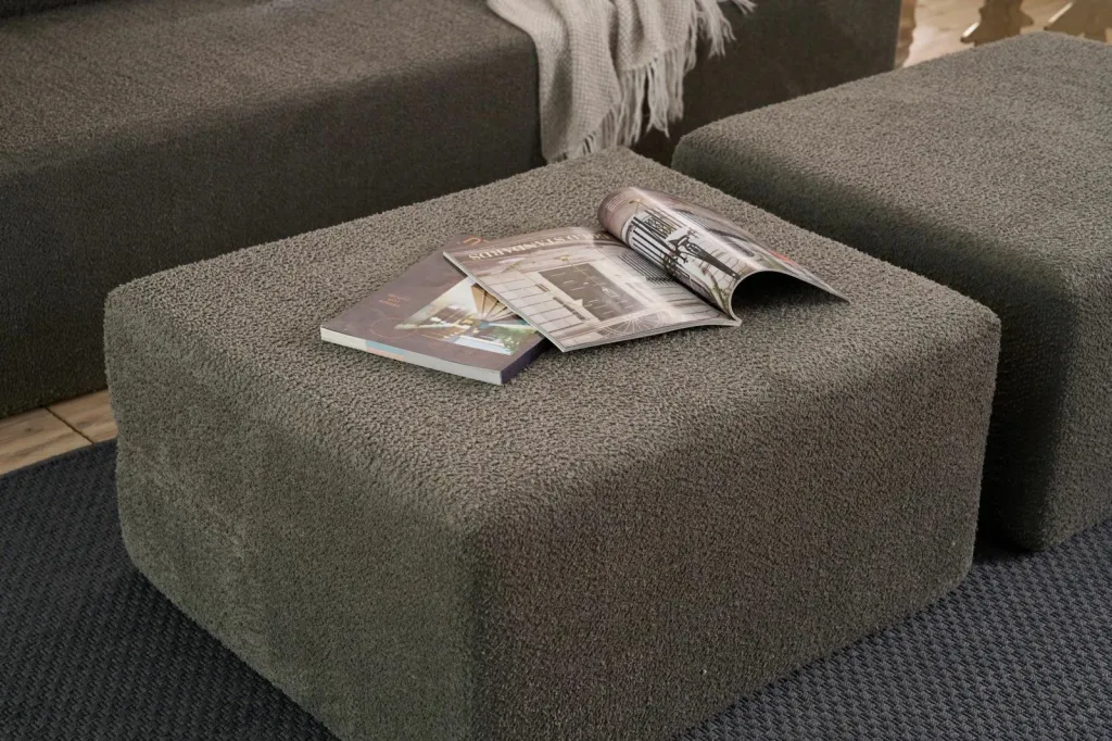 Divan-krevat dy ulëshe, ngjyrë antracit, Atelier del Sofa, me 2 pouffe - 5