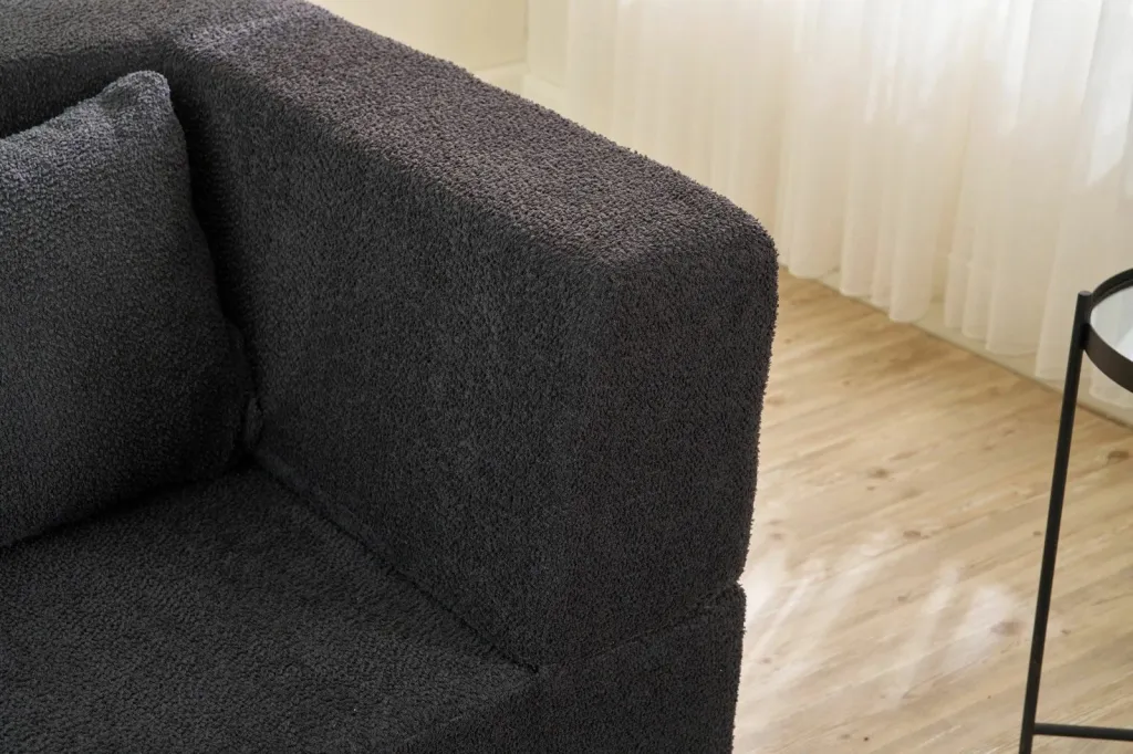 Divan-krevat dy ulëshe, ngjyrë antracit, Atelier del Sofa, me 2 pouffe - 6