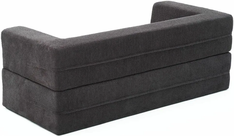 Divan-krevat dy ulëshe, ngjyrë antracit, Atelier del Sofa, me 2 pouffe - 9