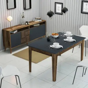 Set mobiljesh për dhomë dite Skye Decor, Milan 521, ngjyrë arrë dhe antracit