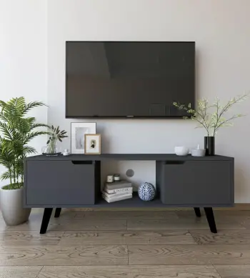 Komodë TV Skye Decor, ngjyrë siena-antracit