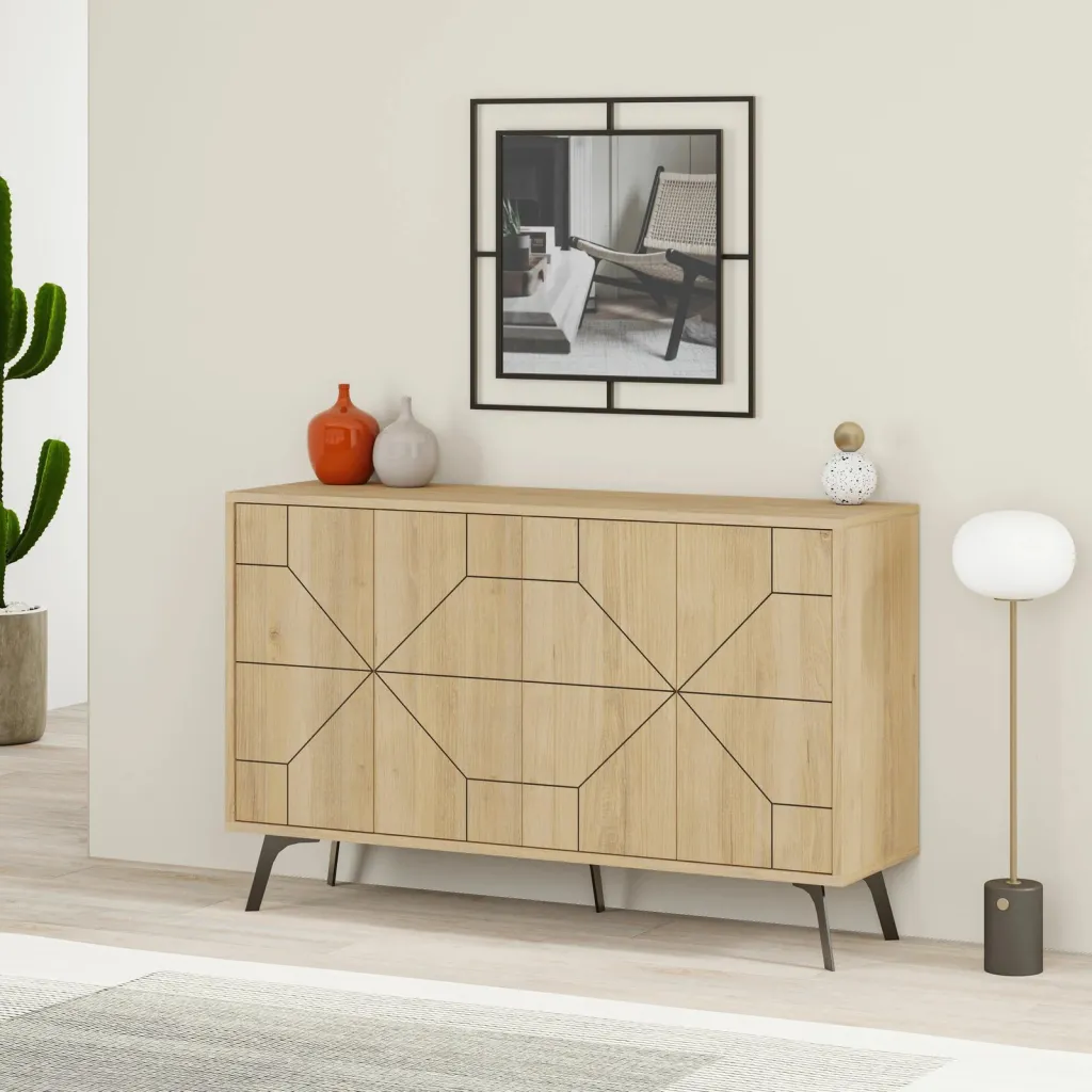 Konsol Skye Decor, ngjyrë lisi, Dune - 1
