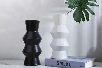 Set vazo dekorative Evila Originals, e zezë dhe e bardhë, CY0211, 2 copë