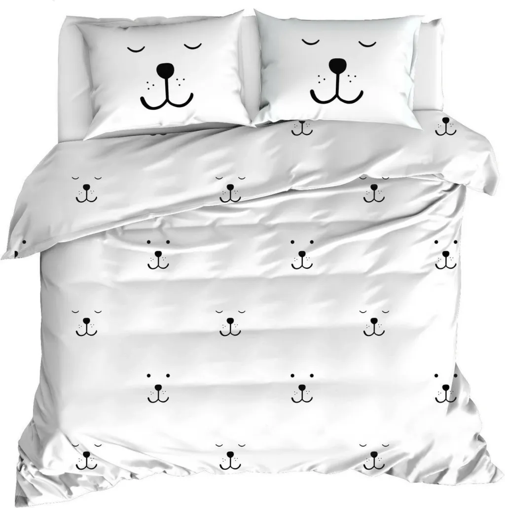 Set mbulesë për jorgan dopio Ranforce, Eles, bardhë/zi - 2