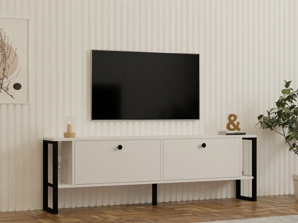 Komodë TV Skye Decor, ahu-bardhë - 1