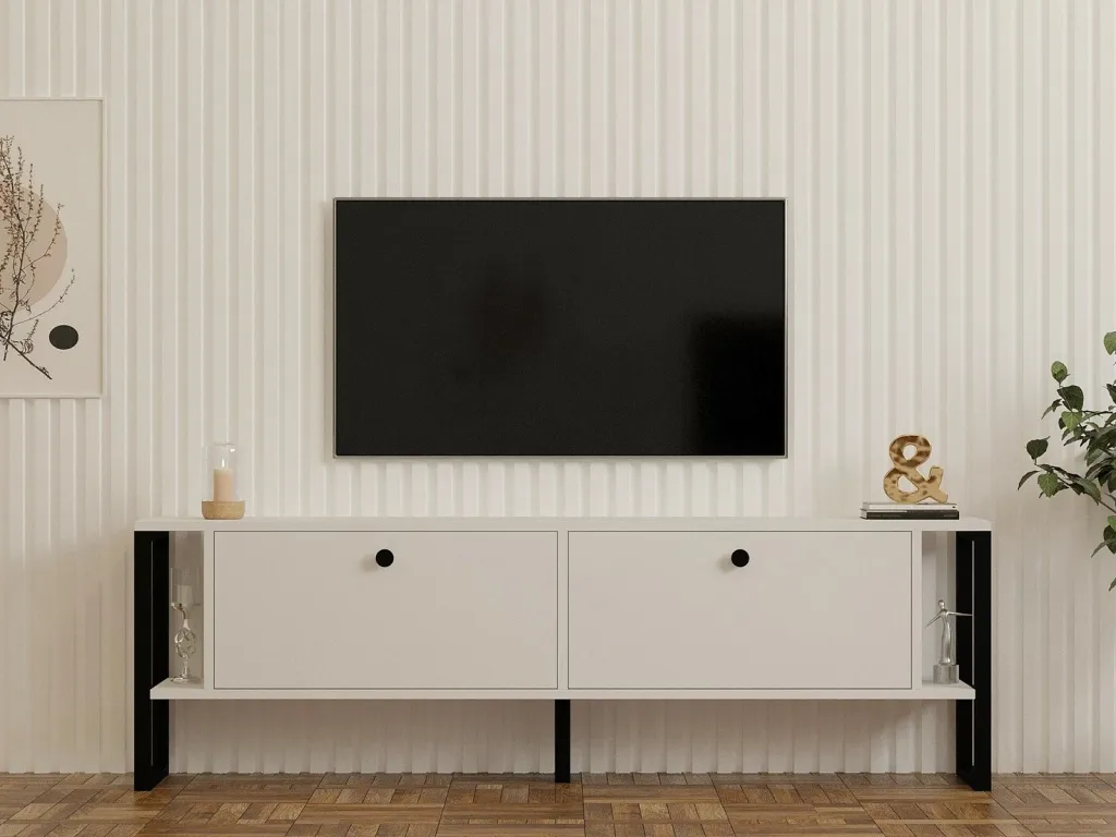 Komodë TV Skye Decor, ahu-bardhë - 2
