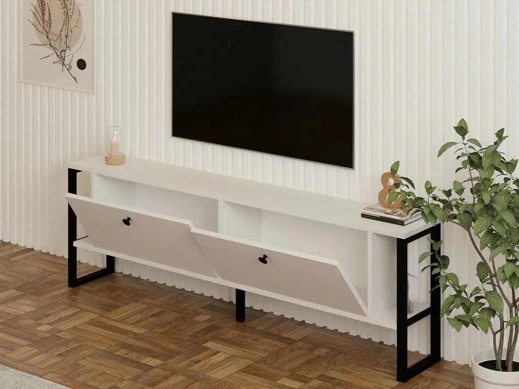 Komodë TV Skye Decor, ahu-bardhë - 3
