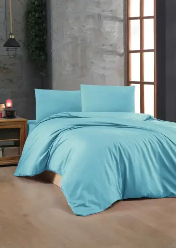 Set mbulesë për jorgan dopio, ngjyrë turquoise, L'essentiel