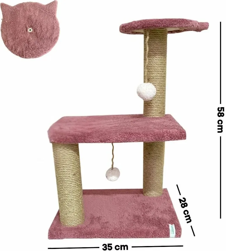 Dërrasë gërvishtëse për mace, dusty rose, Paws & Whiskers, mini - 2