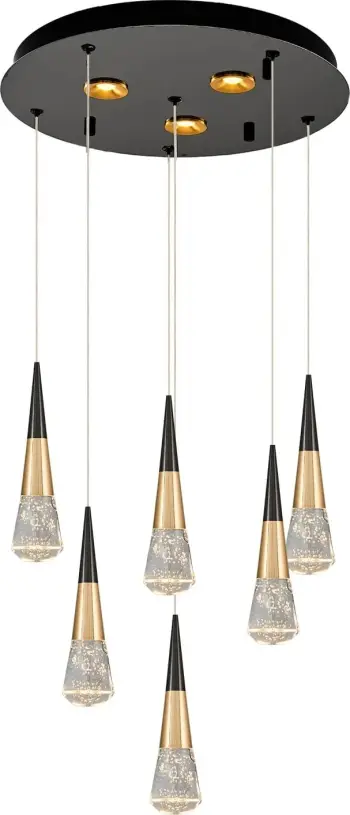 Llambë varëse Opviq, 2817-6A, platin e zezë, 40x120cm