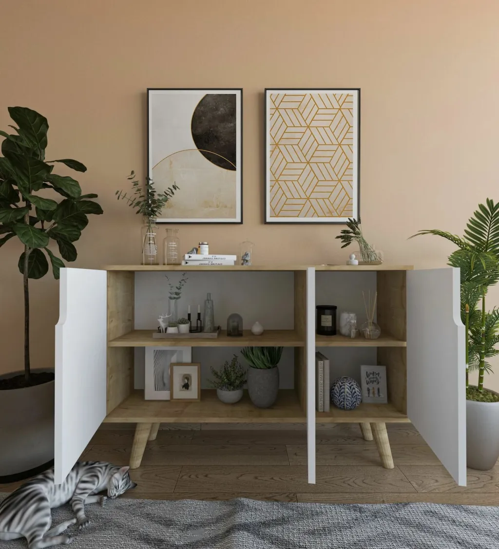 Konsol Skye Decor Verona 120, lis safir, e bardhë - 3