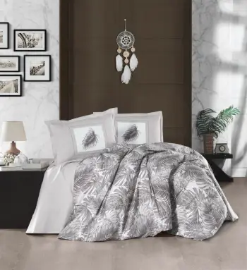 Set mbulesë për jorgan king size, ngjyrë gri dhe e bardhë, L'essentiel, Puma v2