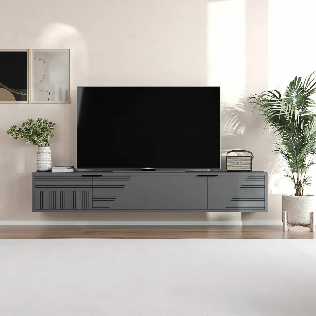 Komodë TV Skye Decor, ngjyrë antracit, Parla - 2
