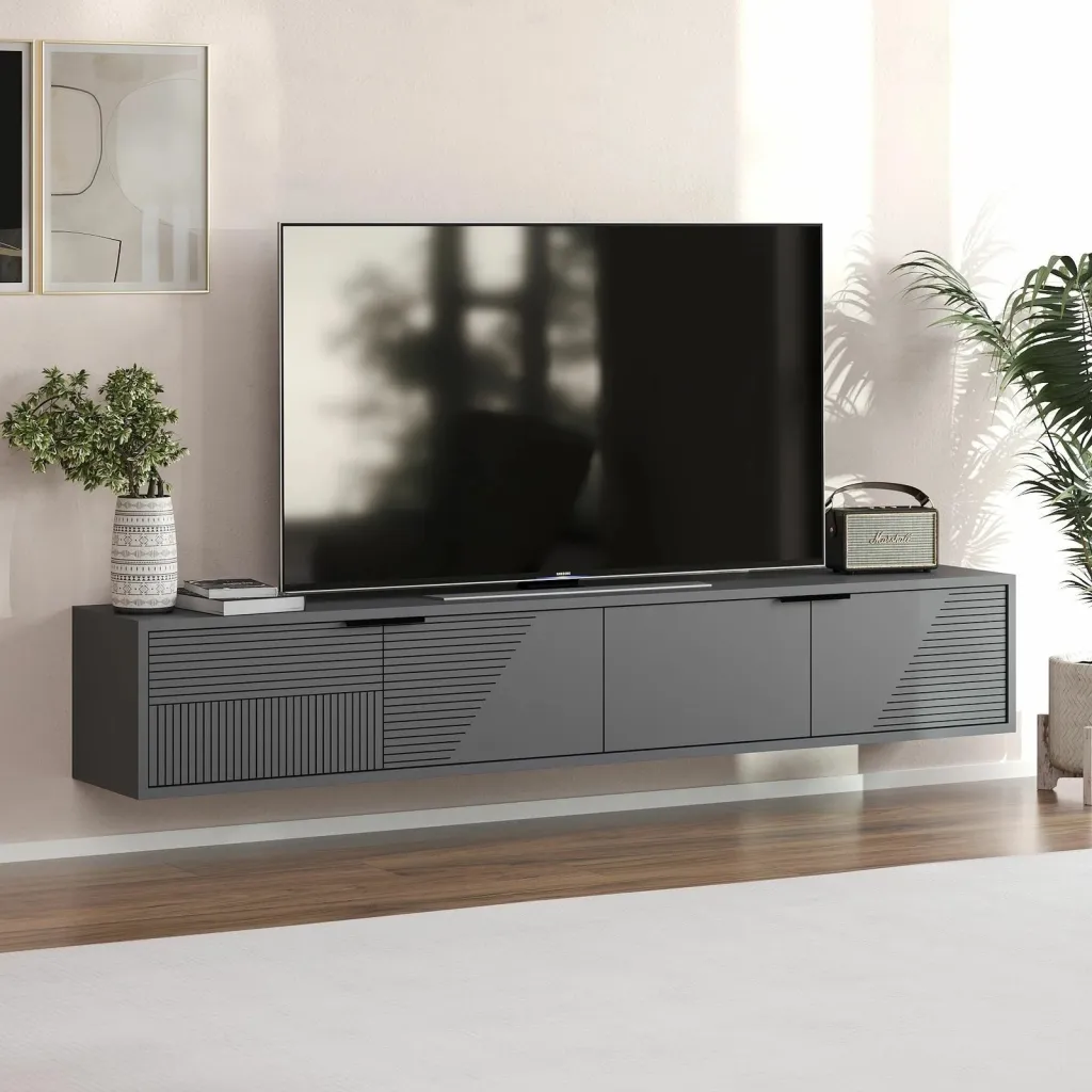 Komodë TV Skye Decor, ngjyrë antracit, Parla - 3