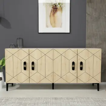 Konsol Skye Decor, Cross KB150, e bardhë, lisi safir