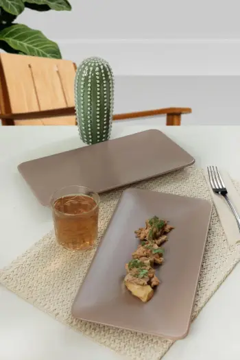 Set pjatash servirëse, 2 copë, ngjyrë taupe, Hermia Concept, ST032002F977A000000MAKYK00