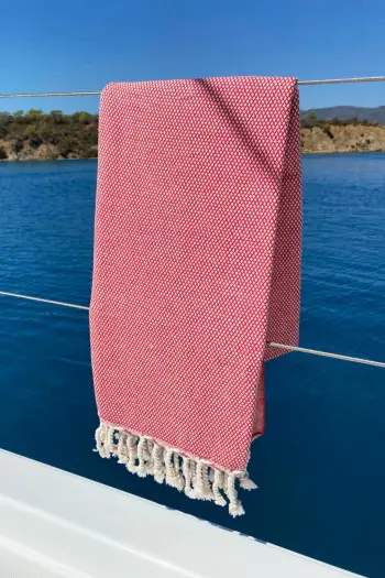 Peshqir plazhi Fouta, ngjyrë e kuqe, Mijolnir, Likya, 95x190cm