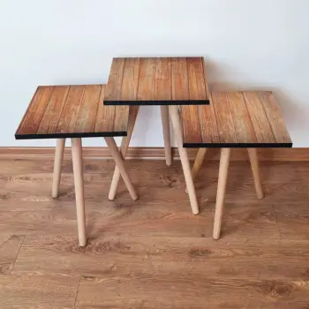 Set tavolinash të vendosshme, ngjyrë kafe, Skye Decor, 3Shp354, 3 copë