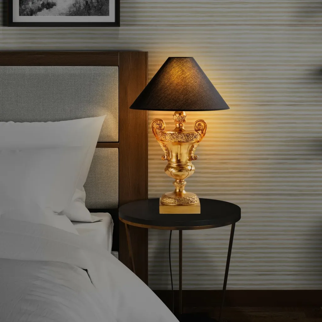 Llambë tavoline Opviq, ELEGANZE-5331, ngjyrë ari dhe e zezë - 3