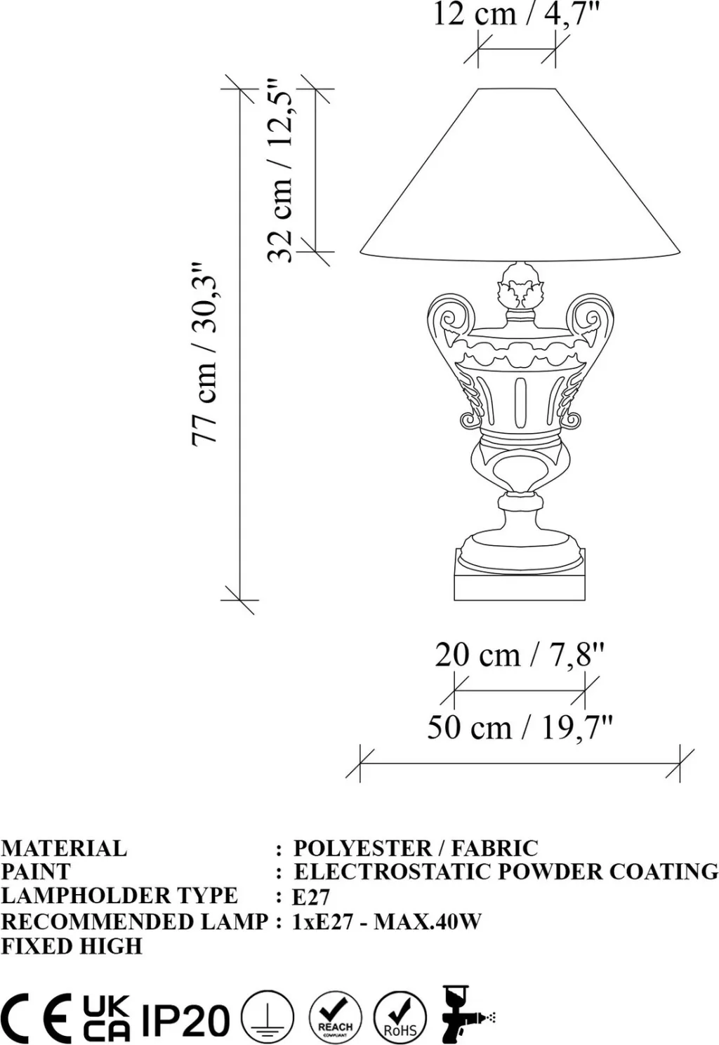 Llambë tavoline Opviq, ELEGANZE-5331, ngjyrë ari dhe e zezë - 7