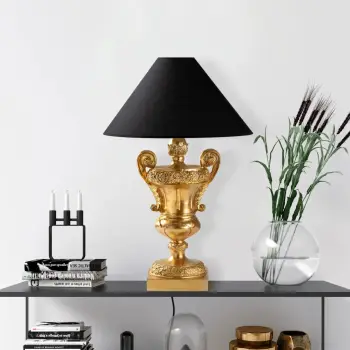 Llambë tavoline Opviq, ELEGANZE-5331, ngjyrë ari dhe e zezë