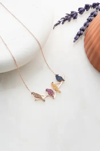 Varëse argjendi, ngjyrë rozë ari, kaltër navy dhe fuchsia, Jumeon, TRDYL679