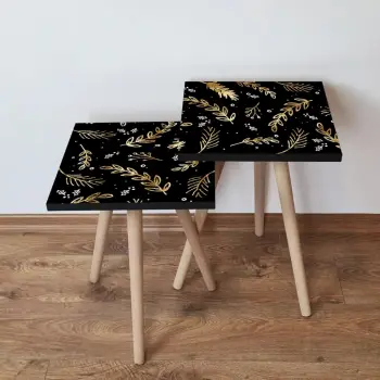 Set tavolinash të mbivendosura Skye Decor, 2 copë, ngjyrë e zezë