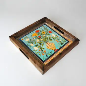 Tabaka druri, dizajn lule, multikolor, REF058, 35x35x4cm