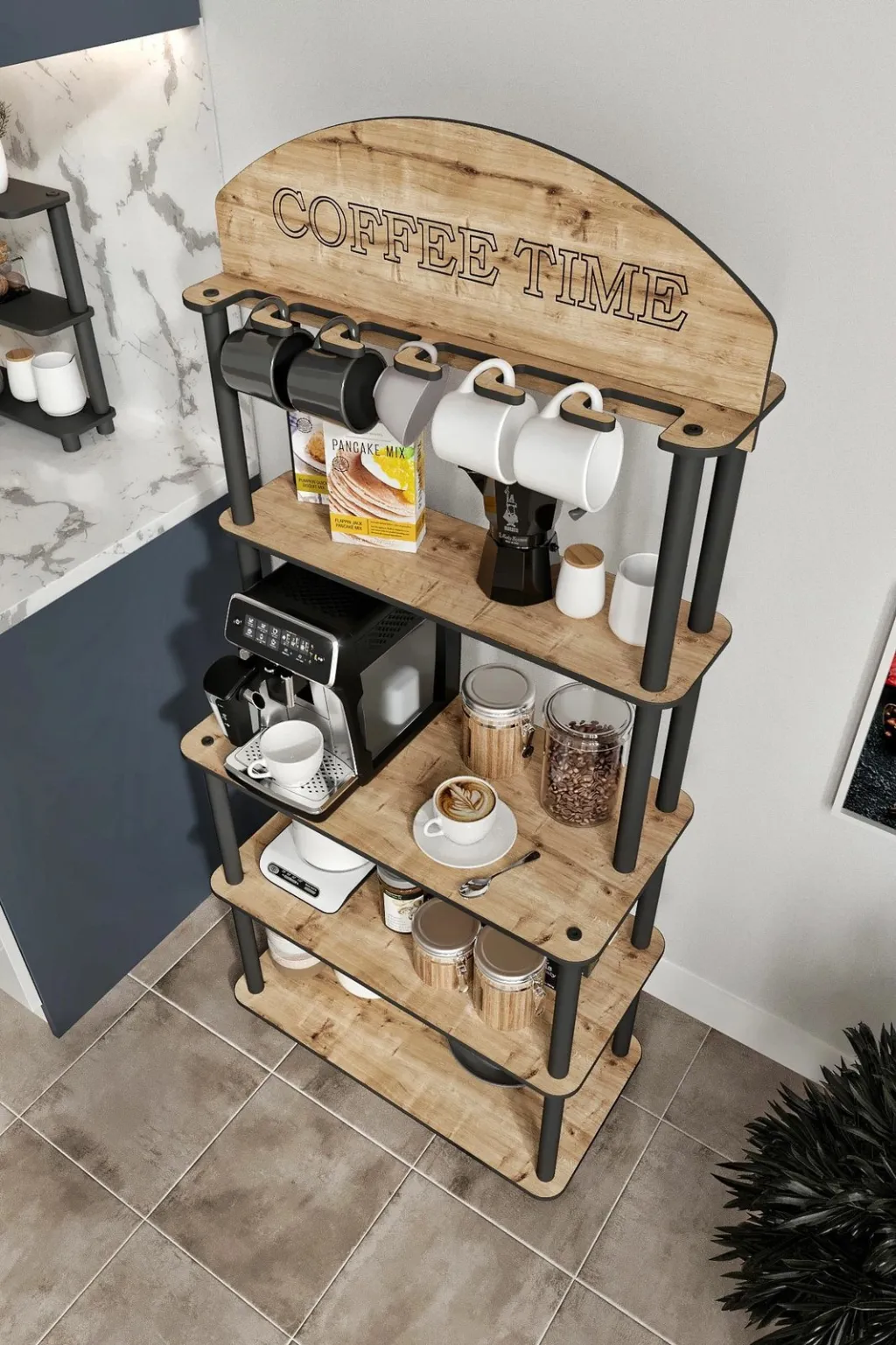 Stendë për kafe Skye Decor, ngjyrë lisi - 3