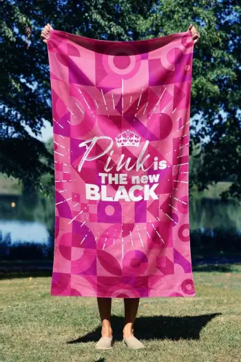 Peshqir plazhi Mijolnir, Pink is The Black, shumëngjyrësh, 70x130cm