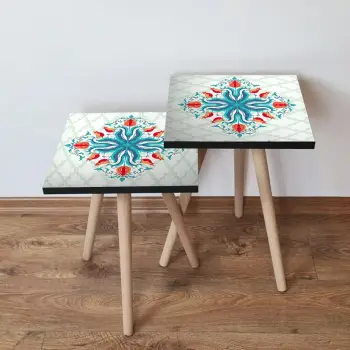 Set tavolinash të ndërlidhura, shumëngjyrëshe, Skye Decor, 2 copë, 2Shp143