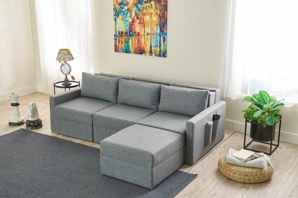 Kënd-sofë krevate Atelier del Sofa, Saros, gri - 1