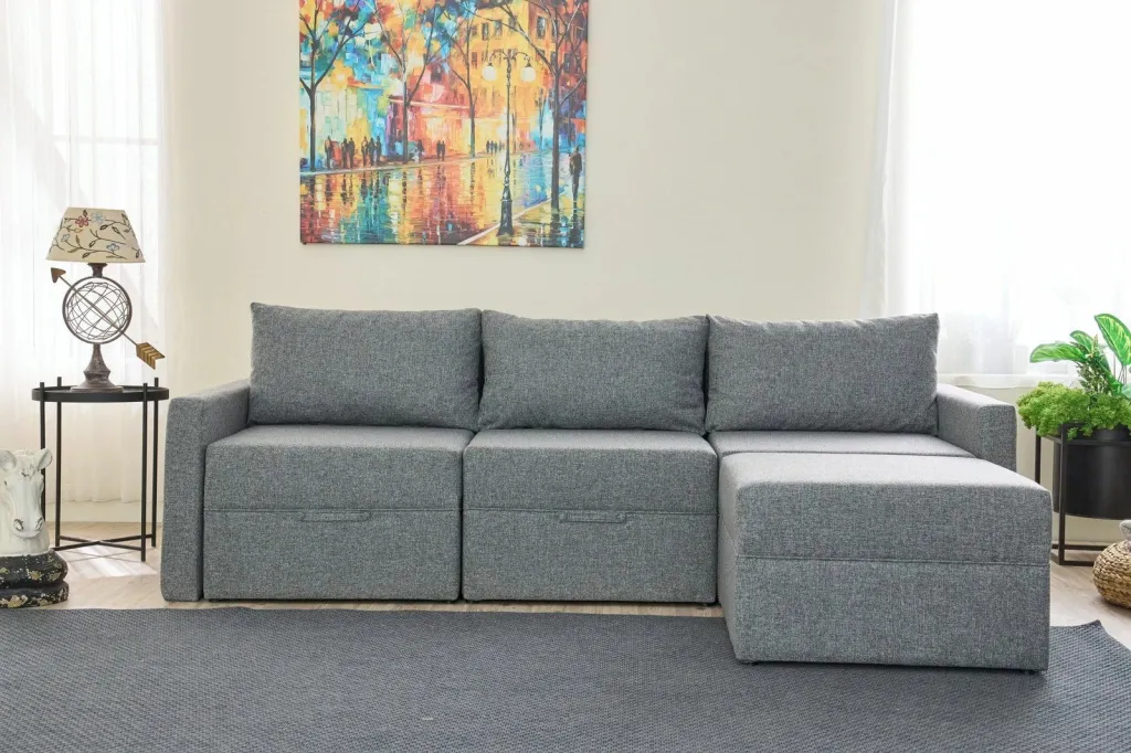Kënd-sofë krevate Atelier del Sofa, Saros, gri - 2