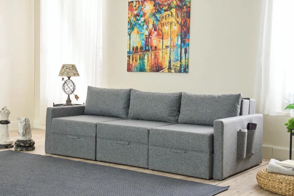 Kënd-sofë krevate Atelier del Sofa, Saros, gri - 3