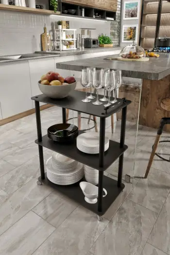Karrocë për darkë, ngjyrë e zezë, Skye Decor