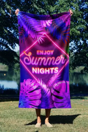 Peshqir plazhi shumëngjyrësh, Mijolnir, Enjoy Summer Night, 70x130cm