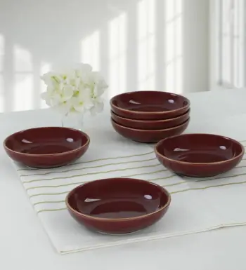 Set tasash për salcë, qeramike, 6 copë, ngjyrë damson, Hermia Concept, ST489006F573A841600MAYD100