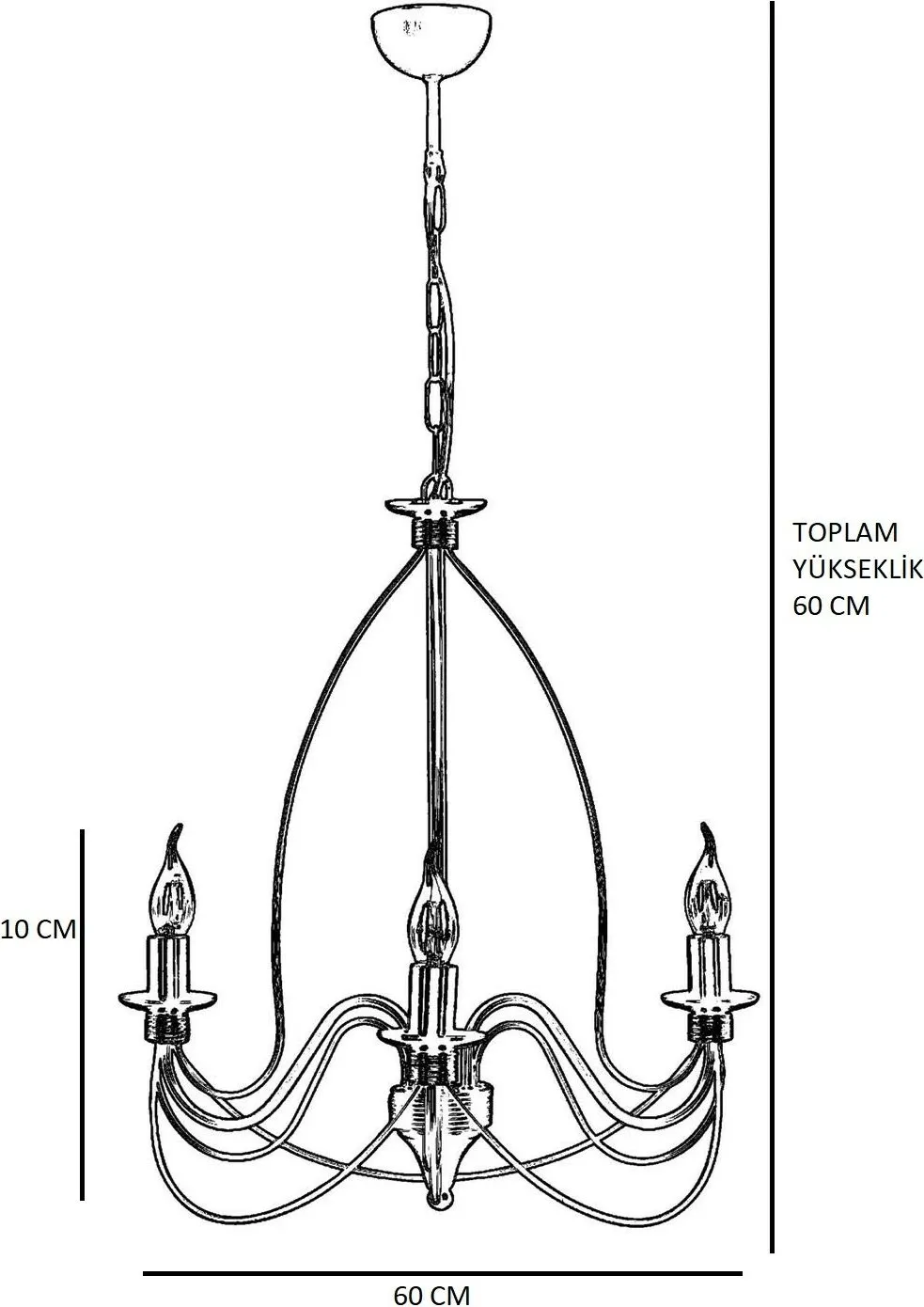 Llambadar Opviq, model 7755-3, shumëngjyrësh, 60cm - 5