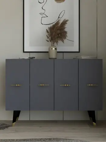 Konsol Skye Decor, ngjyrë ari dhe antracit, Quart Salkım